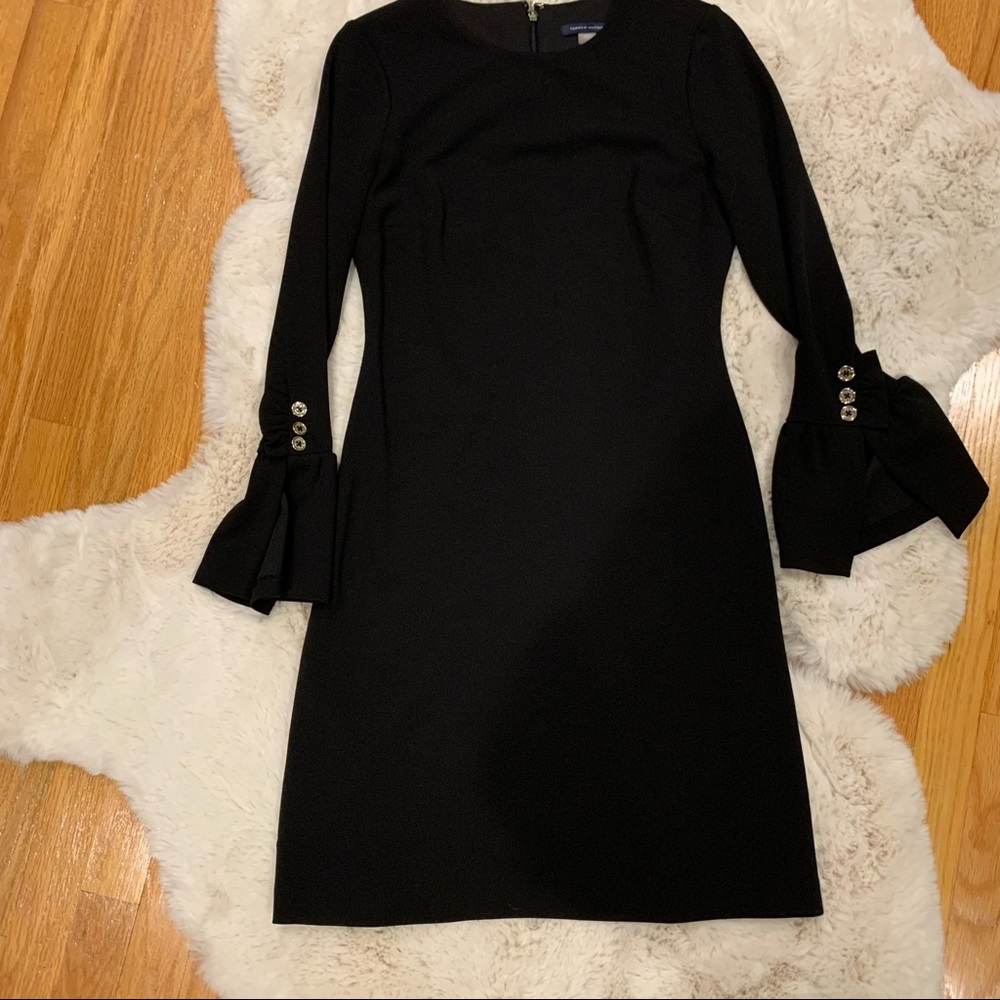 BLACK flair/bell sleeve TOMMY HILFIGER business interview pageant dress